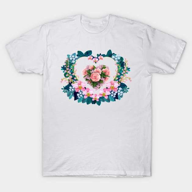 Flower heart T-Shirt by Happier-Futures